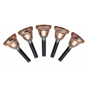 212 MAIN Rhythm Band Chromatic Bell, 5-Note Single Ring Handheld Percussion Instrument, Bronze Finish, Loud Strike