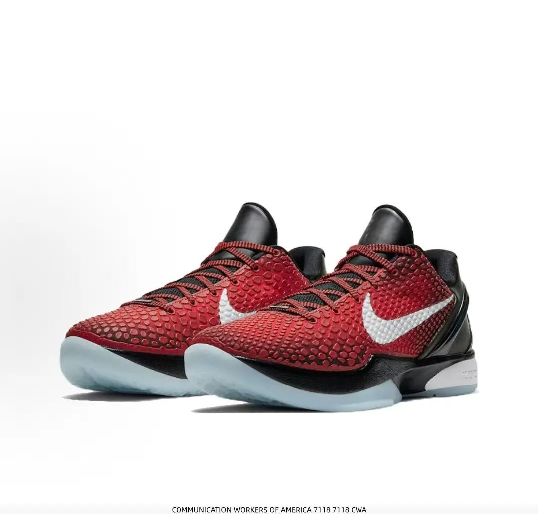 Red‑Black Low‑Top Basketball Shoes, breathable red knit upper, white logo, black heel counter, translucent icy blue outsole. Flexible cushioned sneakers for court play and casual daily outfits.