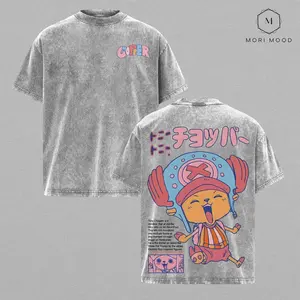Tony Tony Chopper – One Piece Graphic Tee | Cute Anime Mascot Design Shirt, Acid Wash Oversized Streetwear For Anime Lovers & Aesthetic Wear Fans