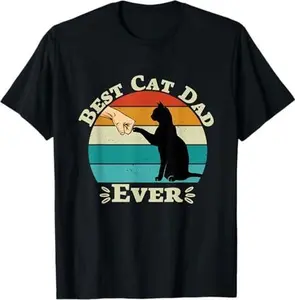 Best Cat Dad Ever Father's Day Funny Dad T-Shirt
