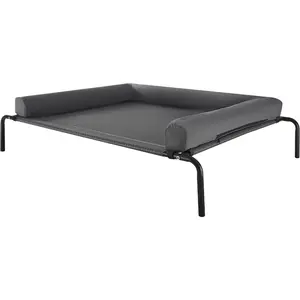 VEVOR Elevated Dog Bed for Large Dogs, Portable Raised Dog Cot with Steel Metal Frame and Breathable Teslin Mesh, Indoor Outdoor Pet Cooling Raised Hammock Bed, XL, GrayVEVOR Super Brand Day
