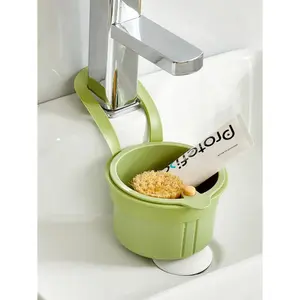 Sink Strainer Basket, Self-Cleaning Food Catcher with Button Lid, Removable Drain Basket, Faucet Hanging Design, Storage Holder & Water Filter for Kitchen