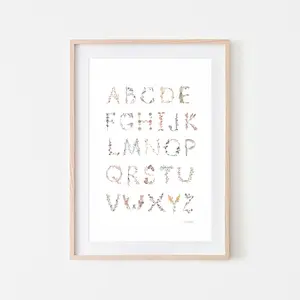 Alphabet Floral Poster Alphabet Floral Poster
