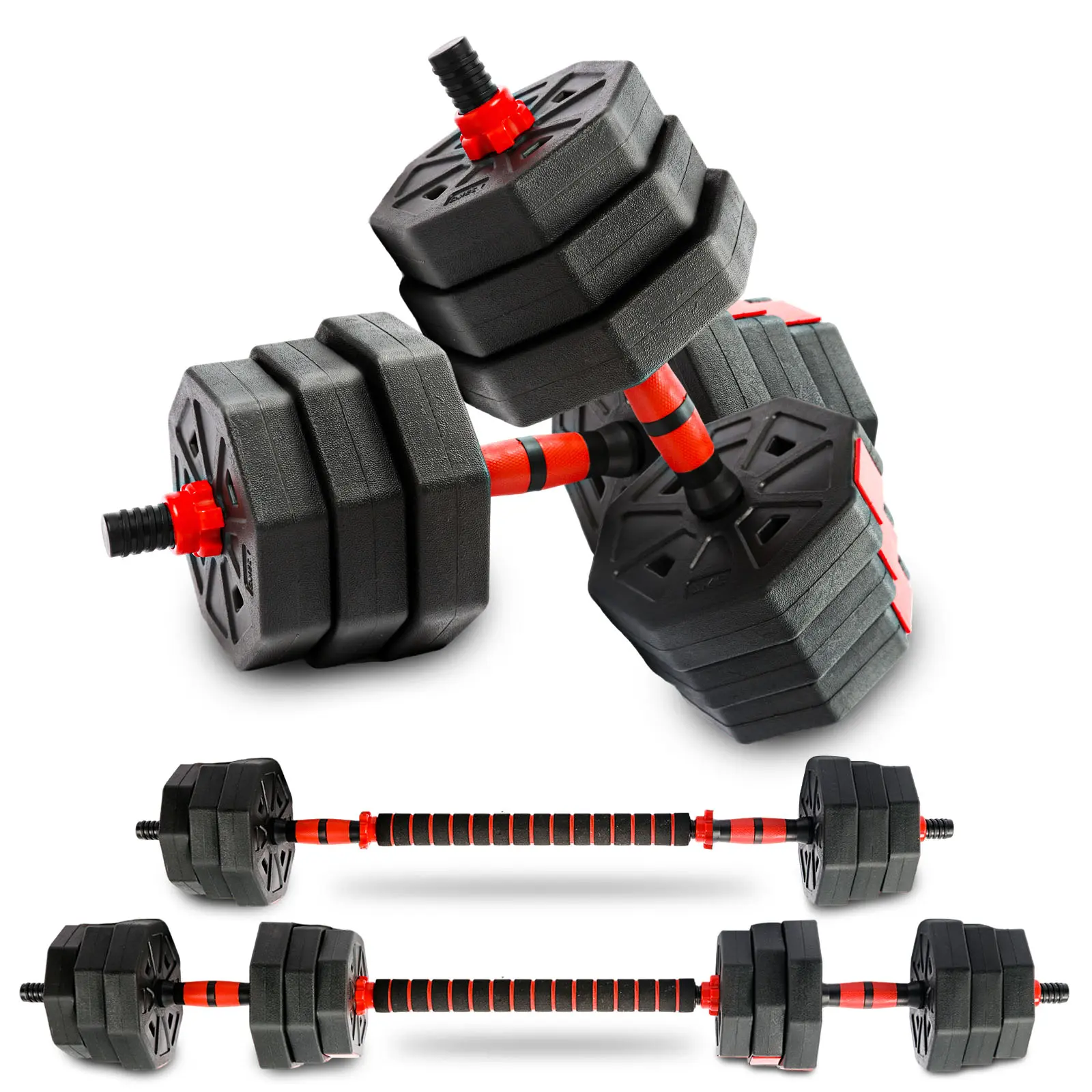 Adjustable Weights Dumbbells Set, Non-Rolling Adjustable Dumbbell Set, Free Weights Dumbbells Set Hexagon, Weights Set for Home Gym, 44 Lbs