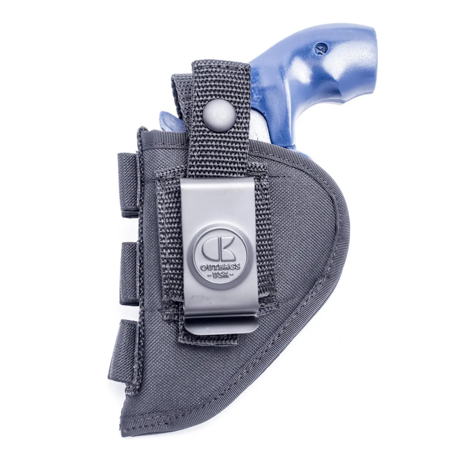 OUTBAGS USA NSC15 Nylon OWB Holster with Ammo Loops - Fits Most 2" Barrel 5-Shot Snub Nose Small Frame Revolvers - Tactical Outside the Waistband Carry - Family Owned & Operated, Made in USA