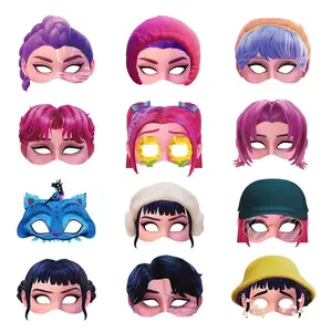 Sweet Cool Girl Theme Half Face Mask, Party Atmosphere Photo Props, Birthday Party Costume Paper Mask, Fun and Stylish Accessory
