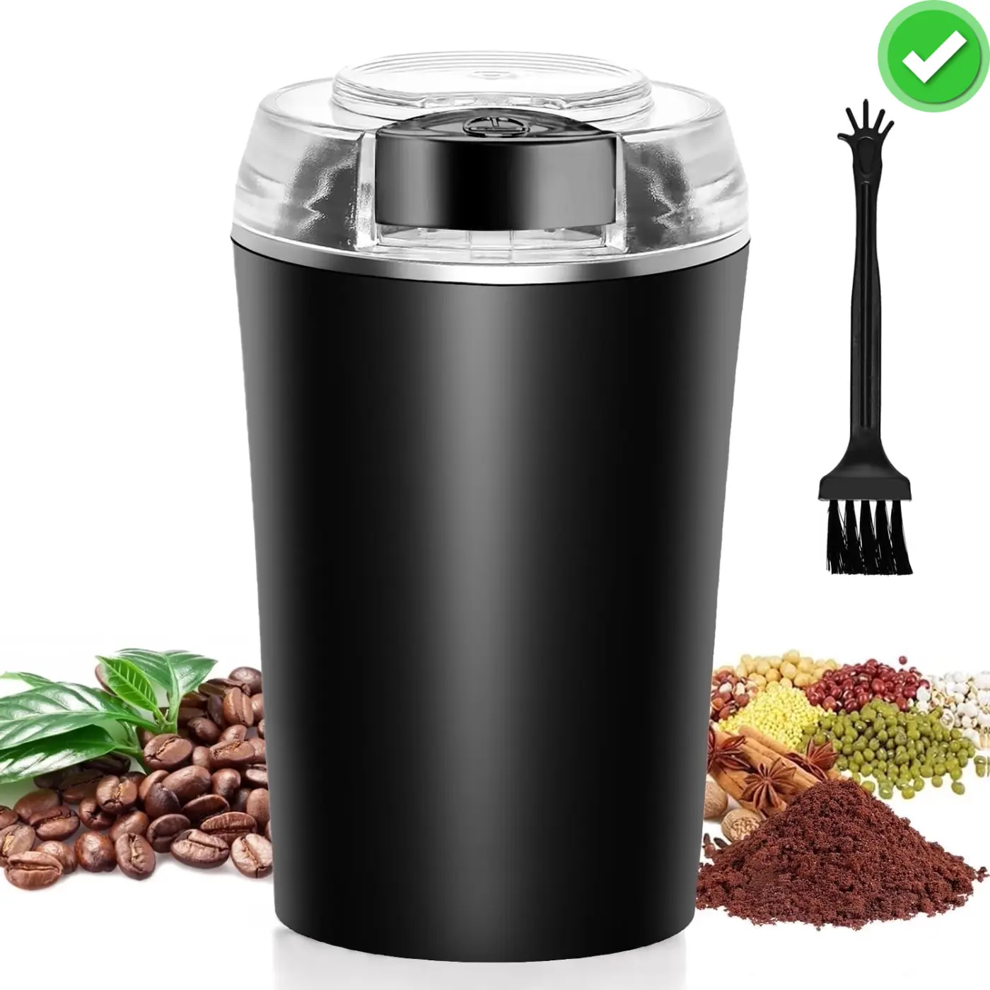 200W electric coffee grinder, 2.8oz capacity.
