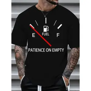Classic Black Short Sleeve T-Shirt – Men'S Comfortable Cotton Crew Neck With Gauge Print