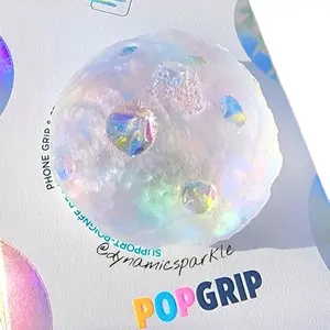 Opal Iridescent MOON Gemstone Druzzy Holographic Agate Geode Inspired Phone Grip car Cellphone Smartphone