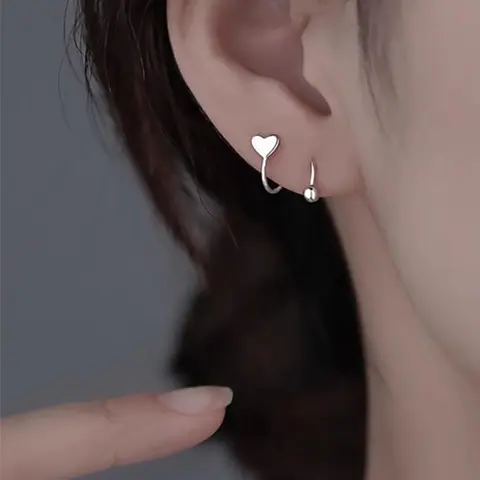Women's Elegant Heart Design Earrings, 1 Pair Fashion Jewelry for Party, Daily Clothing Decor, Trendy All-match & Exquisite Jewelry for Birthday Gift, Heart Shape Earrings