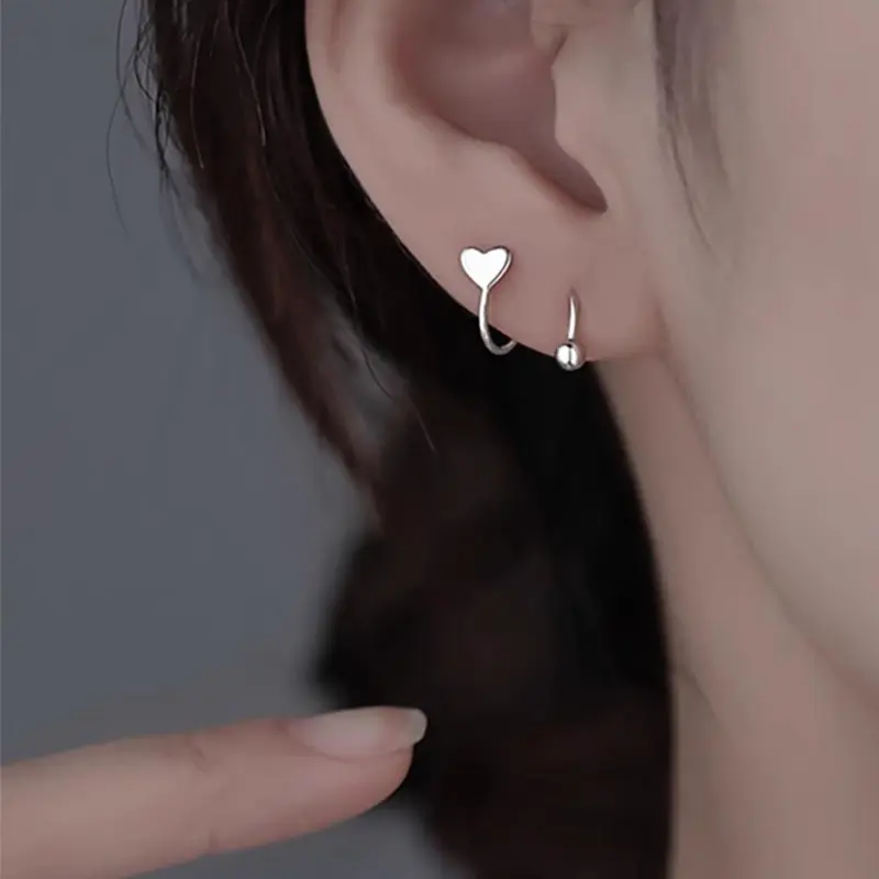 Women's Elegant Heart Design Earrings, 1 Pair Fashion Jewelry for Party, Daily Clothing Decor, Trendy All-match & Exquisite Jewelry for Birthday Gift, Heart Shape Earrings