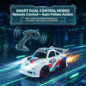 2.4G 4WD High-Speed Drift Stunt Remote Control Car - Rechargeable, Induction-Controlled, LED-Lit, Interactive Follow Mode Racing Toy, Ideal Birthday Gift for Kids