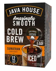 Java House Cold Brew Coffee Concentrate Single Serve Liquid Pods, Sumatran, 12 Count Java House Cold Brew Coffee Concentrate Single Serve Liquid Pods, Sumatran, 12 Count