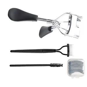 4-Piece Eyelash Curling Kit with Lash Comb & Separator, Brow Brush, Eye Makeup Tool Set