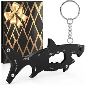 15-in-1 Shark Multitool Keychain-EDC Tool for Men Women,Father's Day Gift from Son Daughter,Cool Gadgets,Stocking Stuffers,Pocket Tool,Christmas Birthday Gift,Key Ring Survival Tool for DIY,Camping, Hiking,Unique Gifts for Him,Father’s day gifts for dad