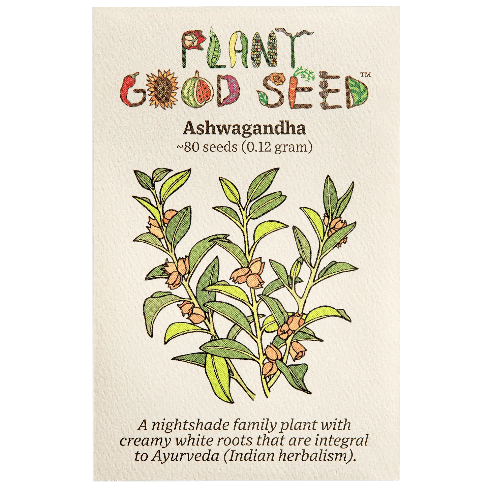 Ashwagandha Seeds for Planting: Ayurveda Herb, Withania somnifera, Ayurvedic Adaptogen - 80 Seed Packet