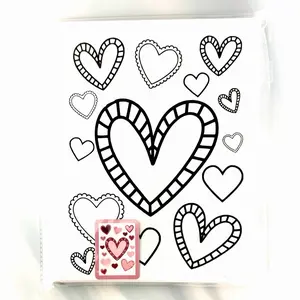Paint Kit  Hearts Pre Printed Paint Canvas 8x10 for Creative Art Projects and DIY Crafts Perfect for Coloring and Crafting