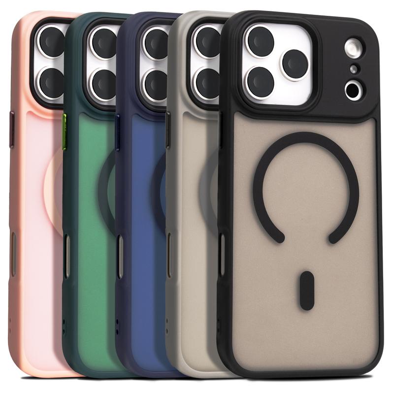 Shockproof Case for iPhone 17 Air 16 16e 15 14 13 Plus 12 11 Pro Max Compatible with MagSafe, Translucent Matte Back Slim Phone Cover
