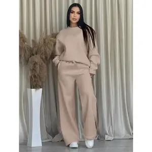 Women's Fleece-Lined Loose Fit Two-Piece Set, Comfortable Casual Wear for Daily & Sports Use, Soft and Cozy LadiesGift