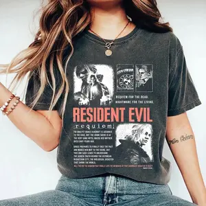 Resident Evil Requiem Shirt, Umbrella Corps Horror Game Tee, Vintage Distressed Leon Kennedy Fan T-shirt