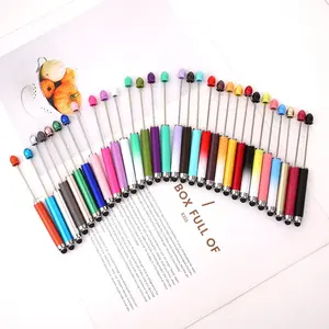 10pcs Touchscreen Bead Pen Set, Beaded Pens, Ink Student Stationery, Handmade Jewelry Making Supplies, Create Unique Pens, Holiday Gift