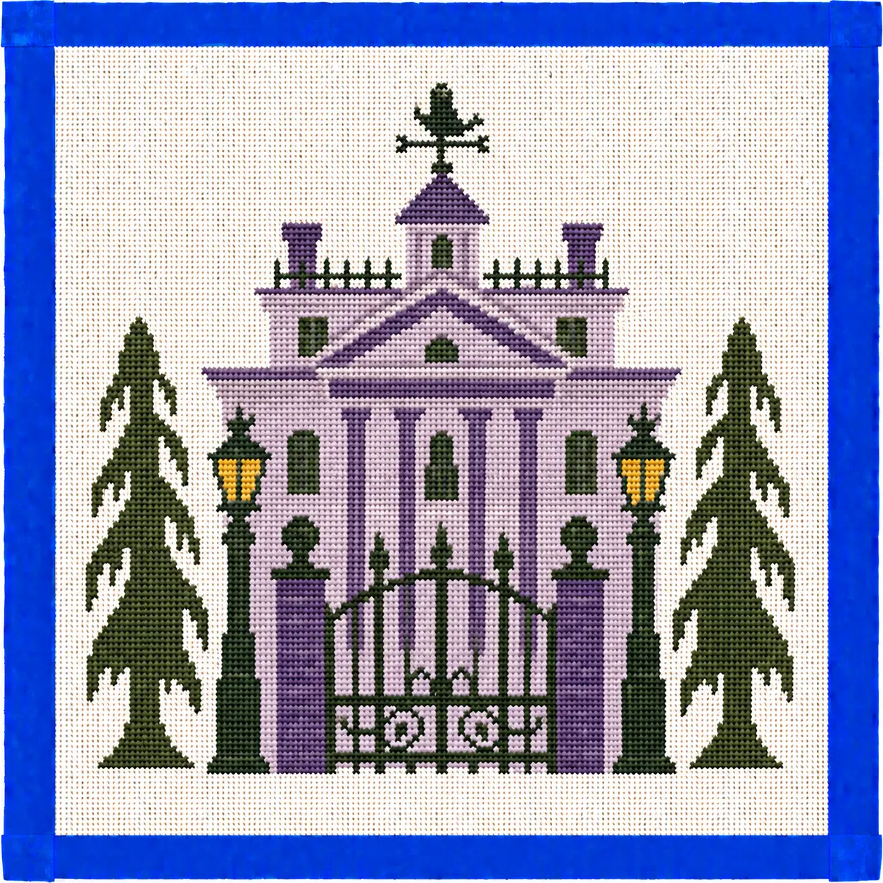 Haunted Mansion Theme Park Ride Needlepoint Canvas