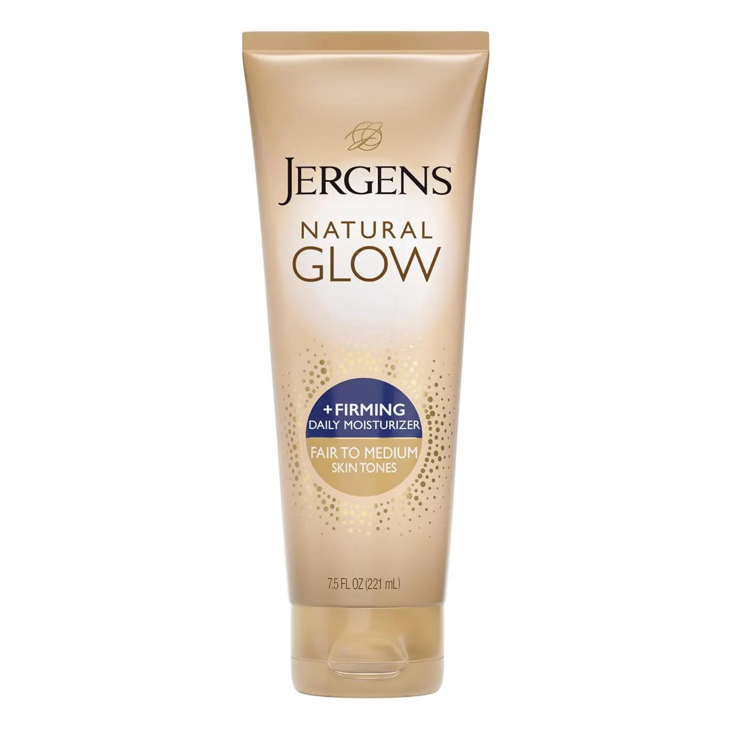 Jergens Natural Glow +Firming Self Tanner Lotion Fair to Medium, 7.5 oz | Sunless Tanning Moisturizer, Collagen and Elastin Formula, Reduces Cellulite, Gradual Glow, Fair to Medium Skin Tone