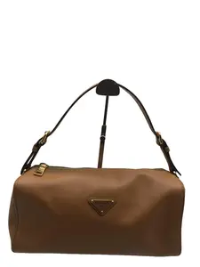 Pre-owned PRADA Camel Saffiano Leather Boston Shoulder Bag/wj05223314/3314