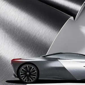 New 2026 Brushed Aluminum Vinyl Wrap Film Car Wrap Matt Brushed Auto Sticker Air Release Car Film For Auto Computer Desk Car Accessories car decoration accessoriess