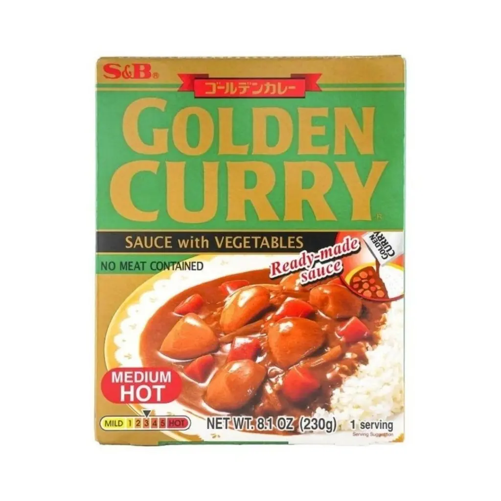 S&B Golden Curry Spice Sauce - Medium Hot Spicy Vegetable Base Seasoning Kit, 230g High Carbohydrate Cooking Paste for Daily Culinary Needs