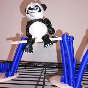 Panda Balancing Act Toy - Adorable Panda Bear Figure with Blue Balancing Sticks for Kids Playtime Fun