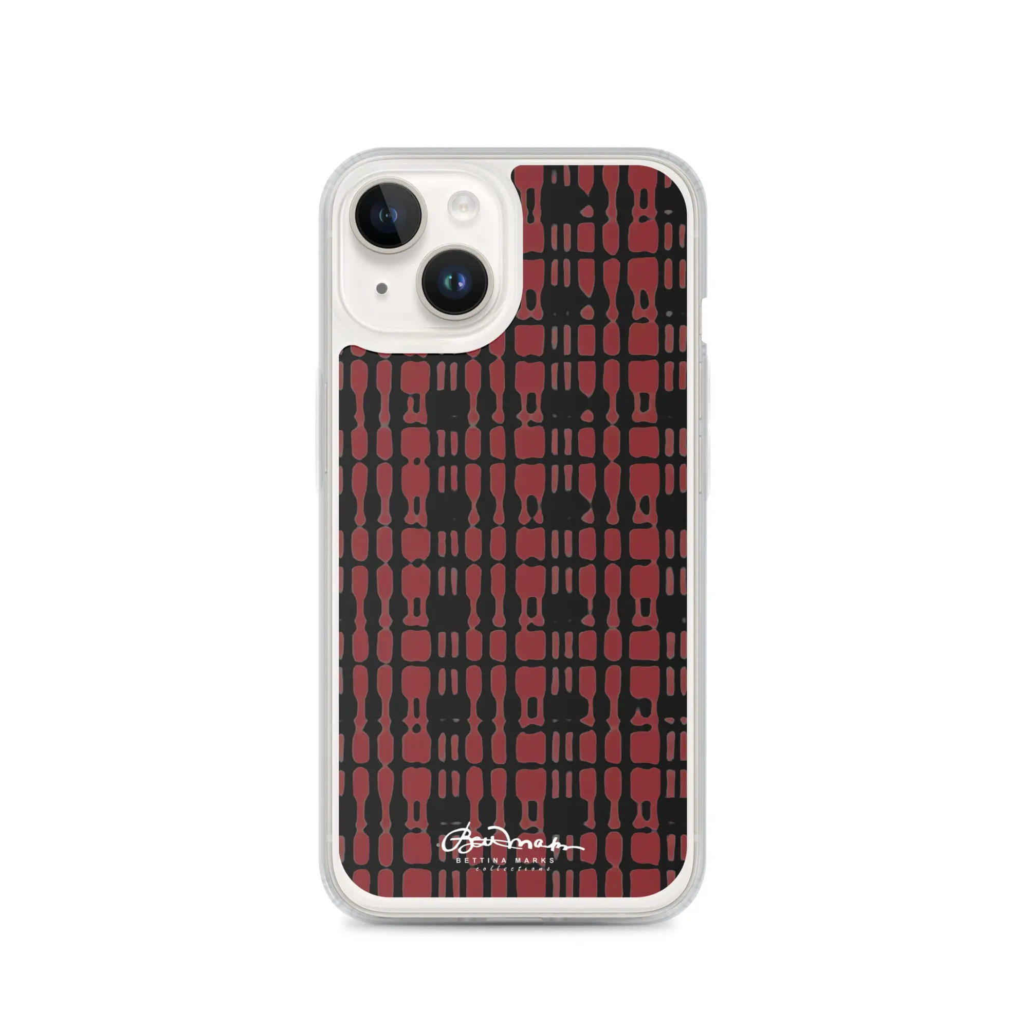 Red Plaid MagSafe® clear case for iPhone®