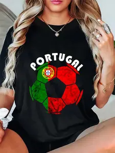 100% Cotton Unisex Portuguese Flag Portugal Soccer Futebol Portuguese Roots T-Shirt