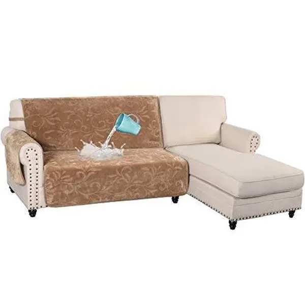 100% Waterproof Velvet Sofa Left Slipcover -Floral Pattern