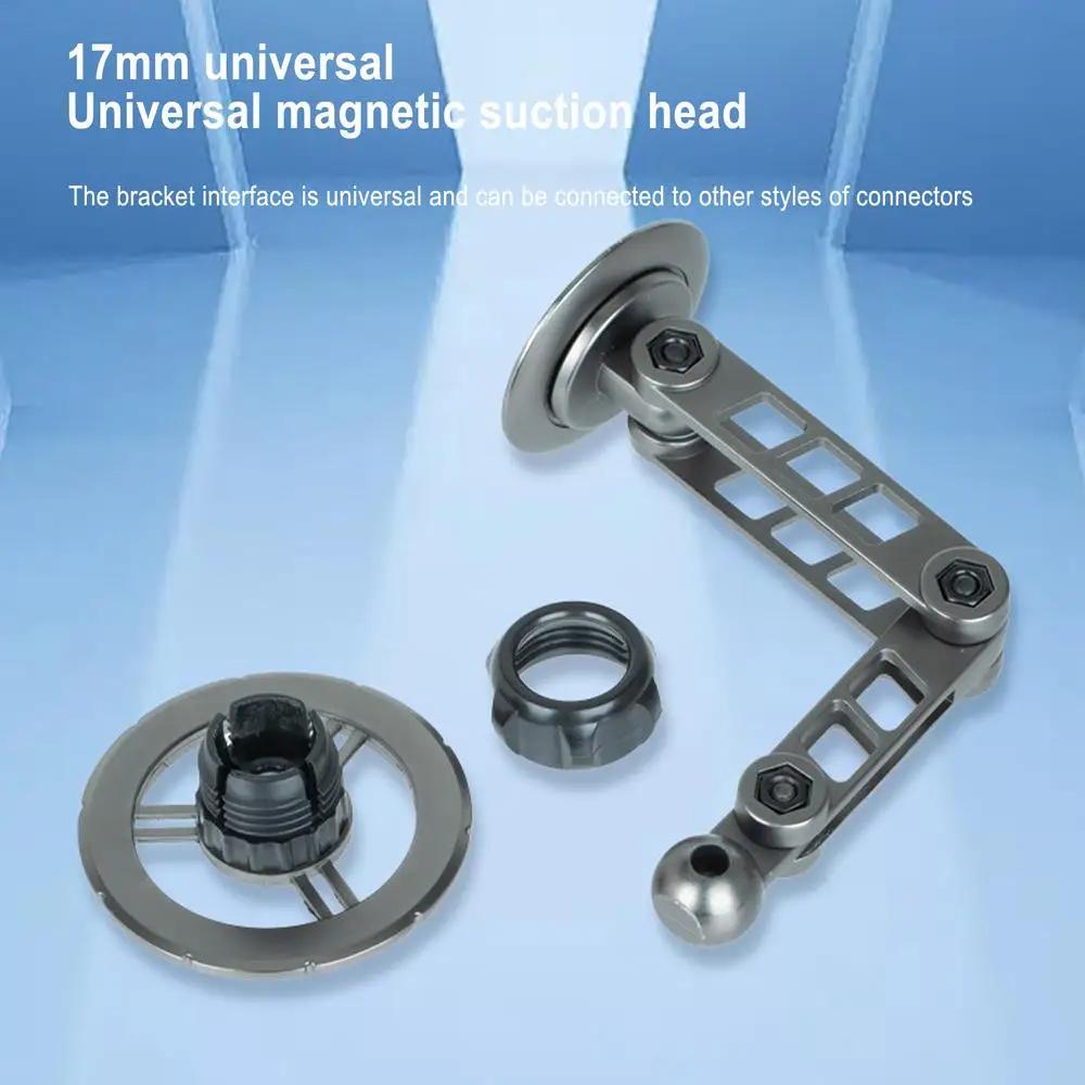 Magnetic Car Phone Holder 360 Rotatable with GPS, Foldable, Metal Mount, Durable Alloy, Hands-Free Phone Holder for Desk Use Folding Gun (Grey) Color