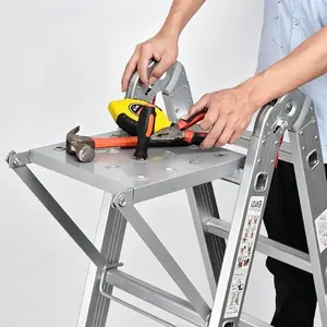 Telescopic Ladder Accessories - Iron Small Platform, Functional Storage Rack for Multi-purpose Folding Household Use (Ladder Not Included), Ladder Step Accessories, Telescopic Folding Accessories