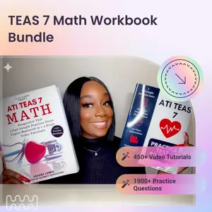 Jakara Lewis TEAS 7 Math Workbook Bundle with 450+ Video Tutorials & 1900+ Practice Questions for Math Practice Tests