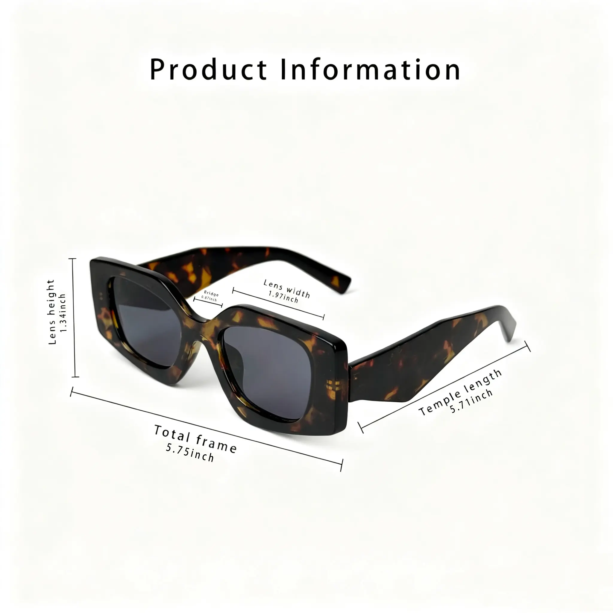 Classic Women Sunglasses Fashion Thick Square Sun Glasses  display picture 2