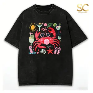 washed cotton,Bubble Crab Shirt Comfort Colors, Trendy Women's Tshirt