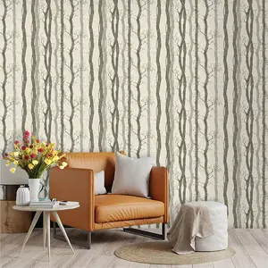 Forest Tree Pattern Wallpaper, PVC Material, Self-Adhesive, Kitchen/living Room/bedroom Decor, Large Area Wall Transformation