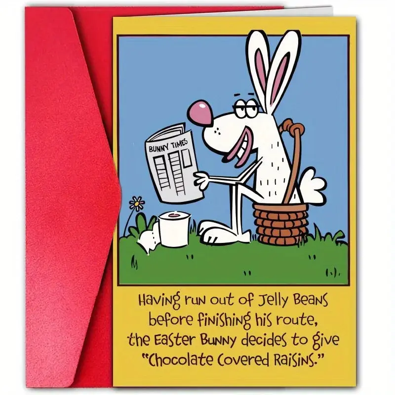 1pc, hilarious Easter bunny card, funny Easter card, happy Easter, he is risen, Easter gift, Easter party card
