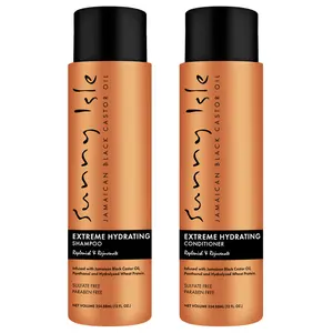 Sunny Isle Jamaican Black Castor Oil Extreme Hydrating Shampoo & Conditioner 12oz 2-Piece Bundle - Shampoo, Conditioner - All Hair Types, Paraben & Sulfate Free, Color & Keratin Safe, Dry Hair Care, Moisture Repair, Scalp Care