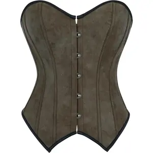 Women's Sexy Satin Corset-Bustier Floral Print Boned Overbust Corset Top Black Satin Waist Cincher