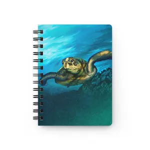 Animal Art Turtle - Ocean Spirit Spiral Journal, Sea Turtle Notebook, Eco-Friendly Writing Pad, Beach Lover Gift, Nature Inspired Journal