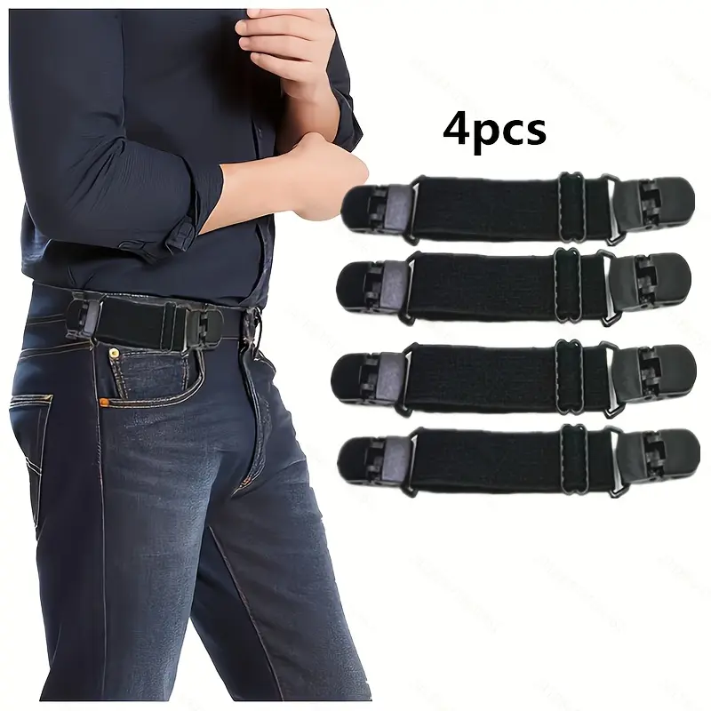 4 Pieces Elastic Waist Belt, Universal Lazy Trouser Belt, Simple and Portable Daily Accessory for All People, Adjustable Elastic Belt, Waist Accessories
