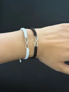 2pcs TO MY LOVE Couple' Infinity Bracelets - Matching His & Hers Endless Love Symbol, Hypoallergenic Uncoated High-Density Woven, No-Separation for Daily Wear, Anniversary & Wedding Gift for Men and Women