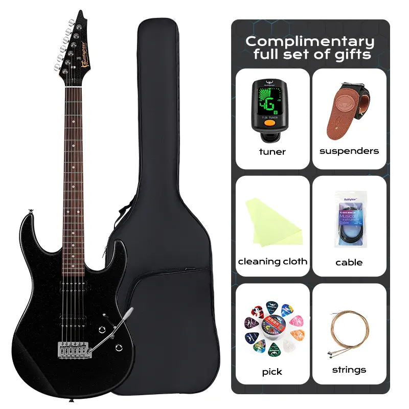 Beginner Electric Guitar Set with Single Tremolo Switch – Professional-Grade Electronic Guitar for Adults