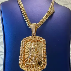 Lazaro 14k Gold Bonded pendant and necklace