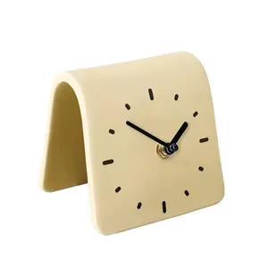 Creative Small Desktop Clock, Silent Bedside Desk Clock, Modern Design Table Decor, Student Classroom Office Decoration, Home Bedroom Clock