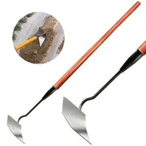 Heavy-duty manganese steel manual hoe, a durable gardening tool designed for loosening soil, digging, and fertilizing in farms, vegetable gardens, and home gardens.